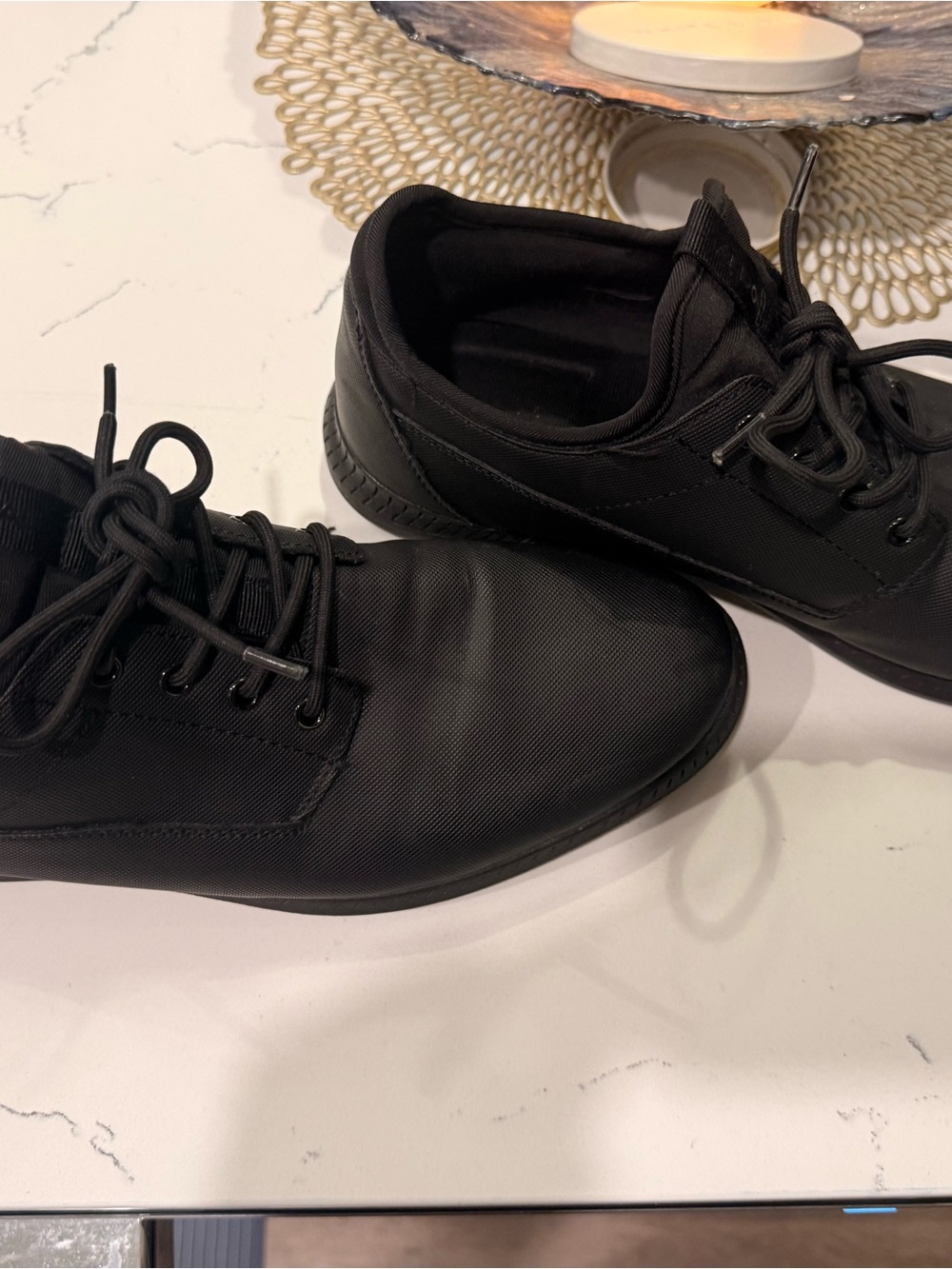 Aldo Black Low-Top Lace-Up Slip-Ons